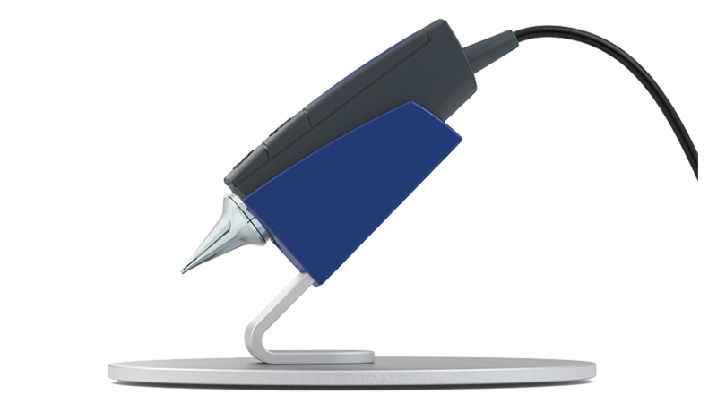 Side view of Aurical Otocam 300 video otoscope showing ergonomic design and USB connection.